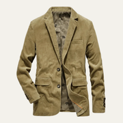 Herren Cordblazer mit Reverskragen und Knopfverschluss