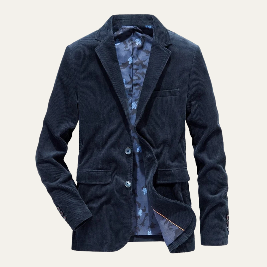 Herren Cordblazer mit Reverskragen und Knopfverschluss