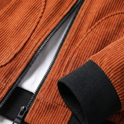 Herren Cordjacke mit Reißverschluss und gerippten Bündchen