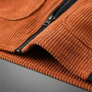 Herren Cordjacke mit Reißverschluss und gerippten Bündchen