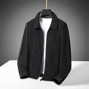 Herren Cordjacke mit Reißverschluss und gerippten Bündchen