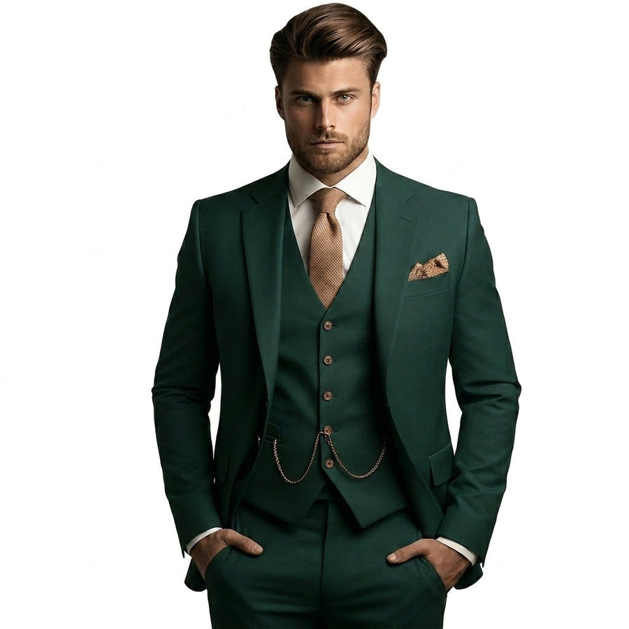 Herren-Dreiteiliger Anzug mit Sakko, Weste und Hose