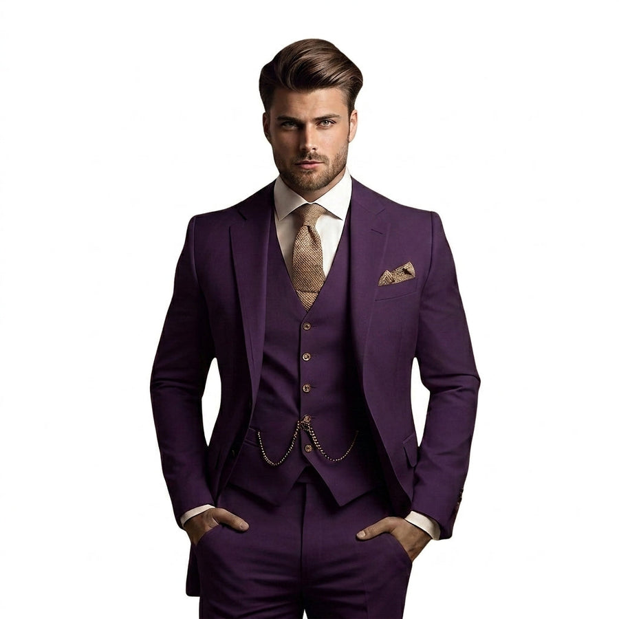 Herren-Dreiteiliger Anzug mit Sakko, Weste und Hose