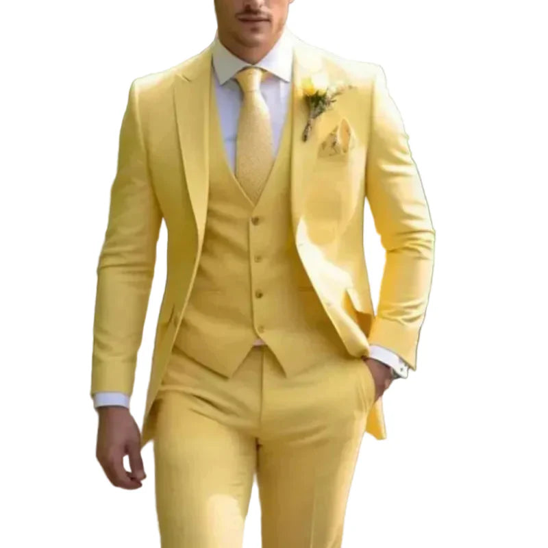 Herren Dreiteiliger Anzug Set mit Sakko, Weste und Hose