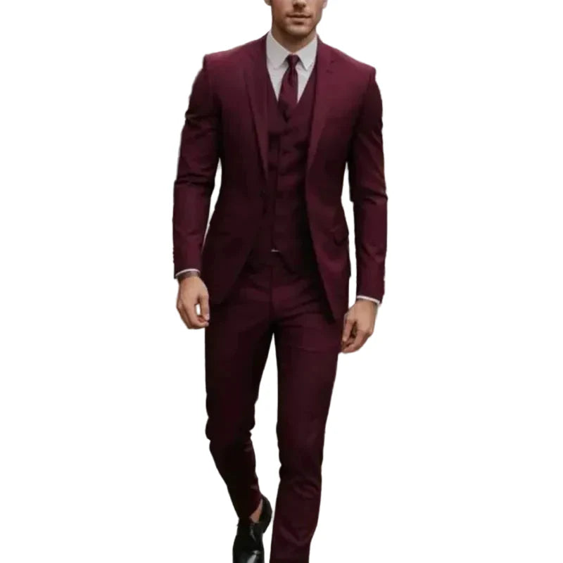 Herren Dreiteiliger Anzug Set mit Sakko, Weste und Hose