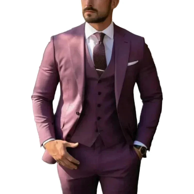 Herren Dreiteiliger Anzug Set mit Sakko, Weste und Hose