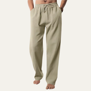 Herren-Hanfhose mit geradem Bein und Kordelzug