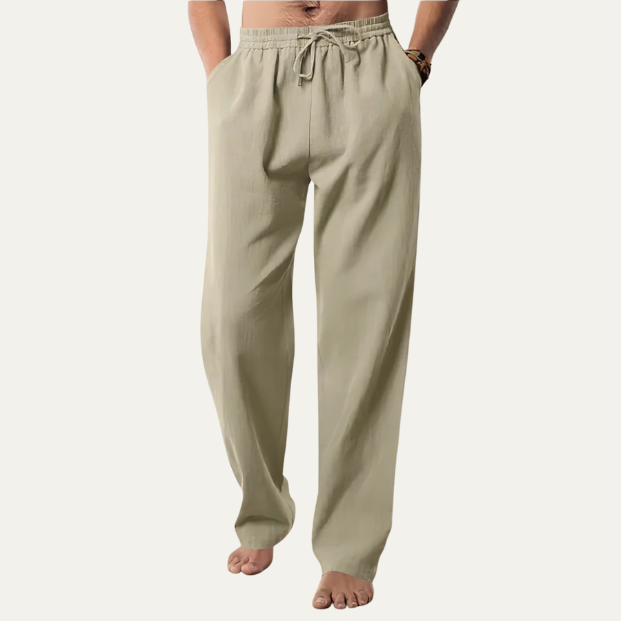 Herren-Hanfhose mit geradem Bein und Kordelzug