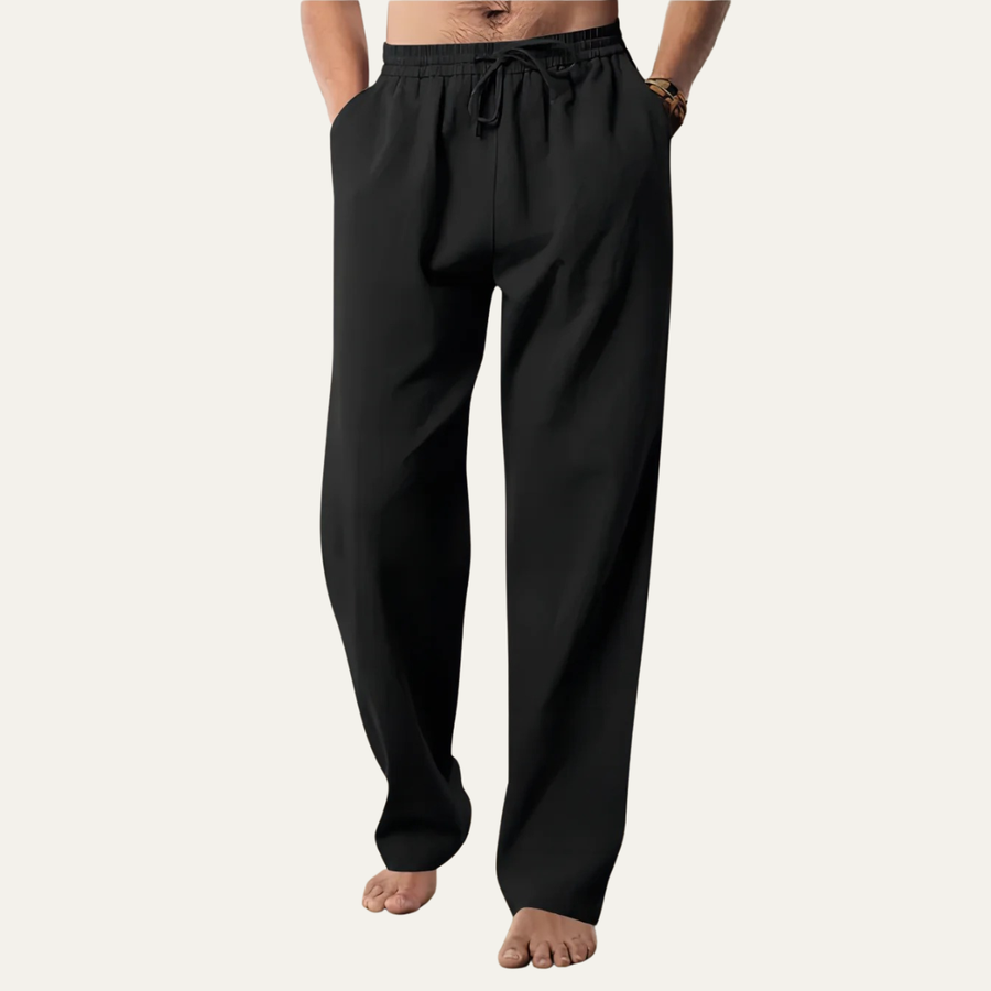 Herren-Hanfhose mit geradem Bein und Kordelzug