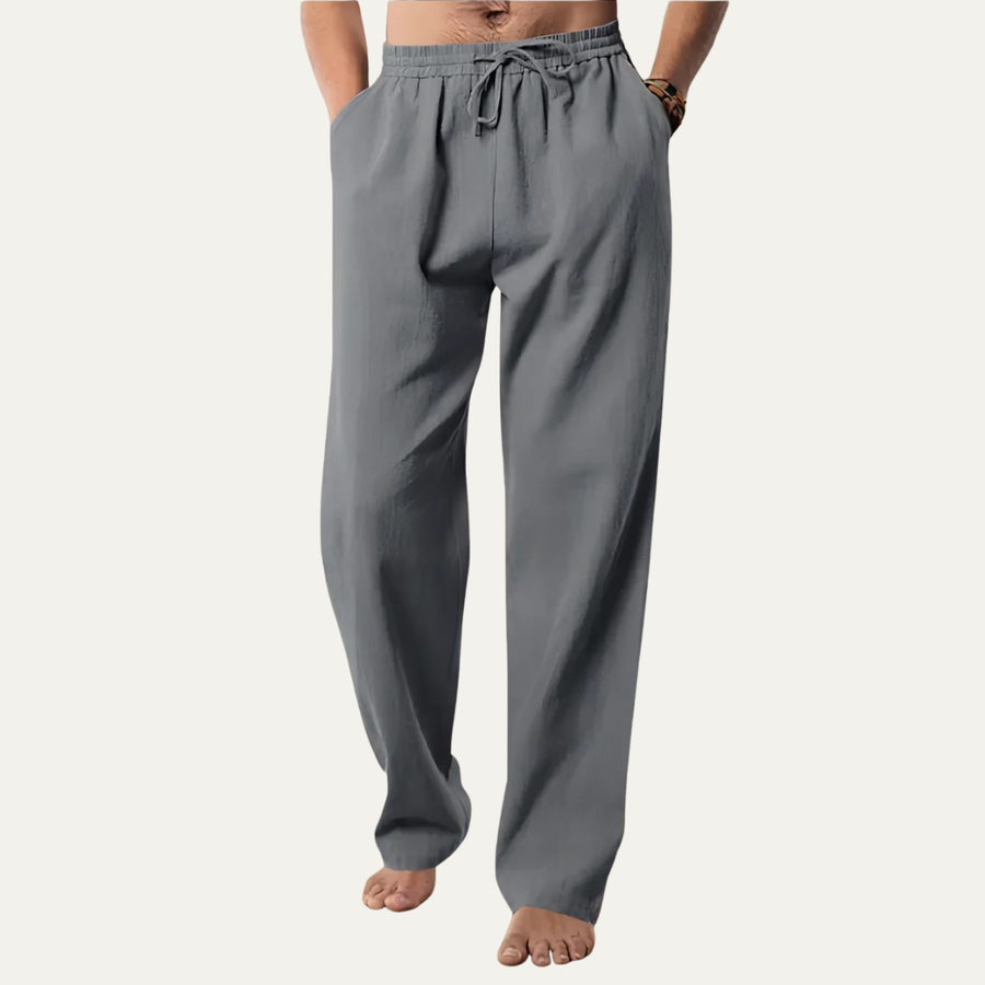 Herren-Hanfhose mit geradem Bein und Kordelzug
