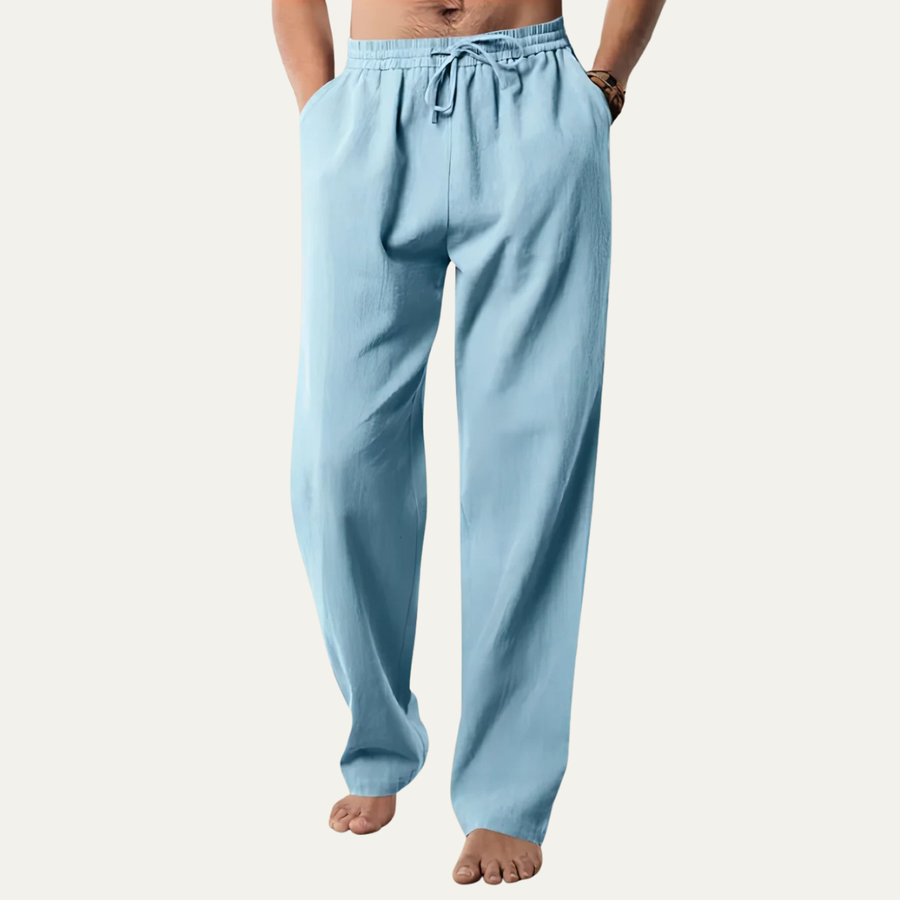 Herren-Hanfhose mit geradem Bein und Kordelzug