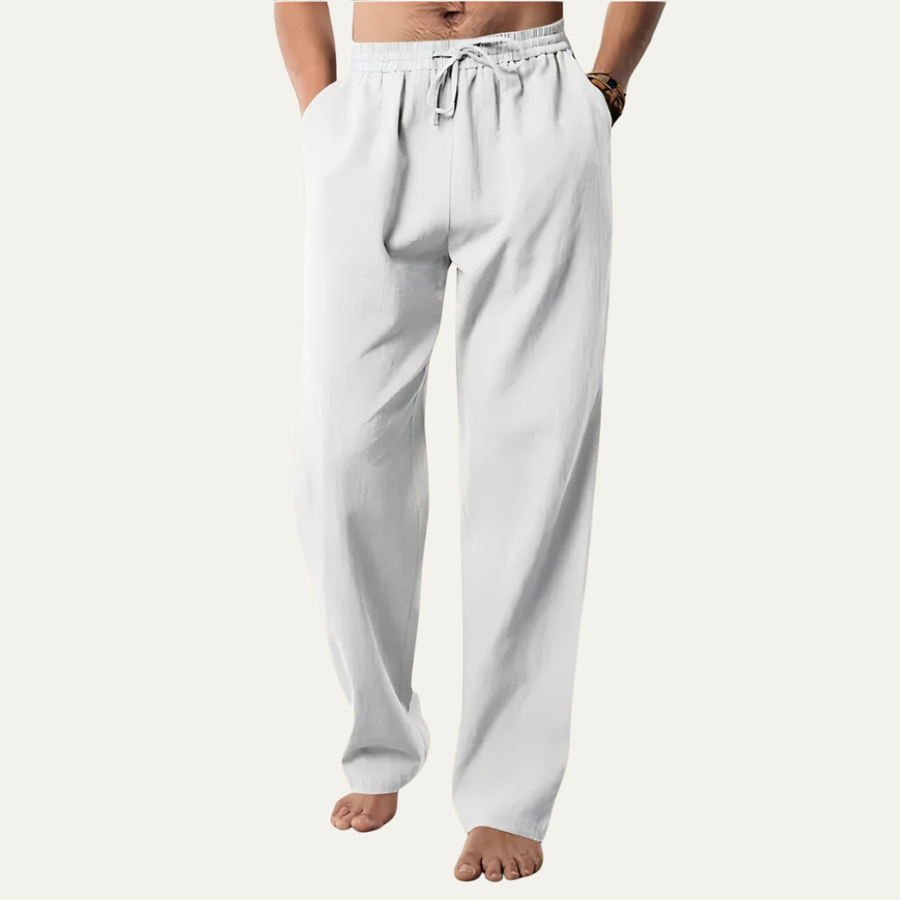 Herren-Hanfhose mit geradem Bein und Kordelzug