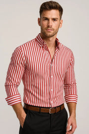 Herren Hemd Gestreift Langarm Elegant