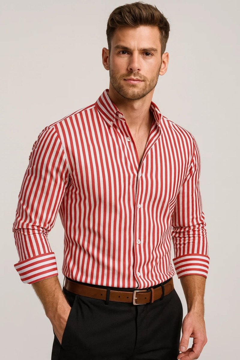 Herren Hemd Gestreift Langarm Elegant