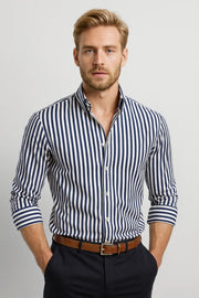 Herren Hemd Gestreift Langarm Elegant