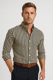Herren Hemd Gestreift Langarm Elegant