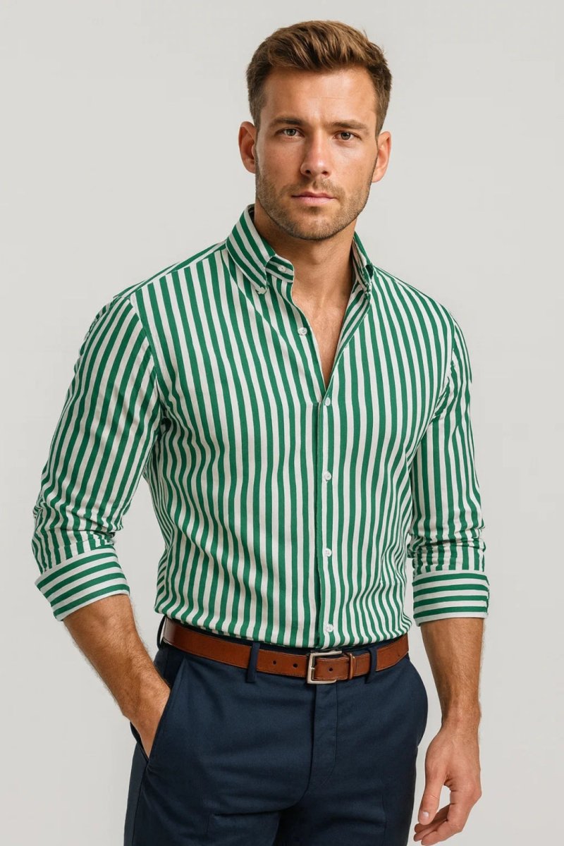 Herren Hemd Gestreift Langarm Elegant