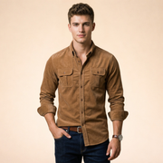 Herren Hemd mit Brusttaschen und Knopfleiste