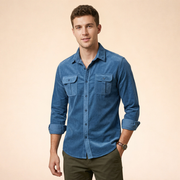 Herren Hemd mit Brusttaschen und Knopfleiste