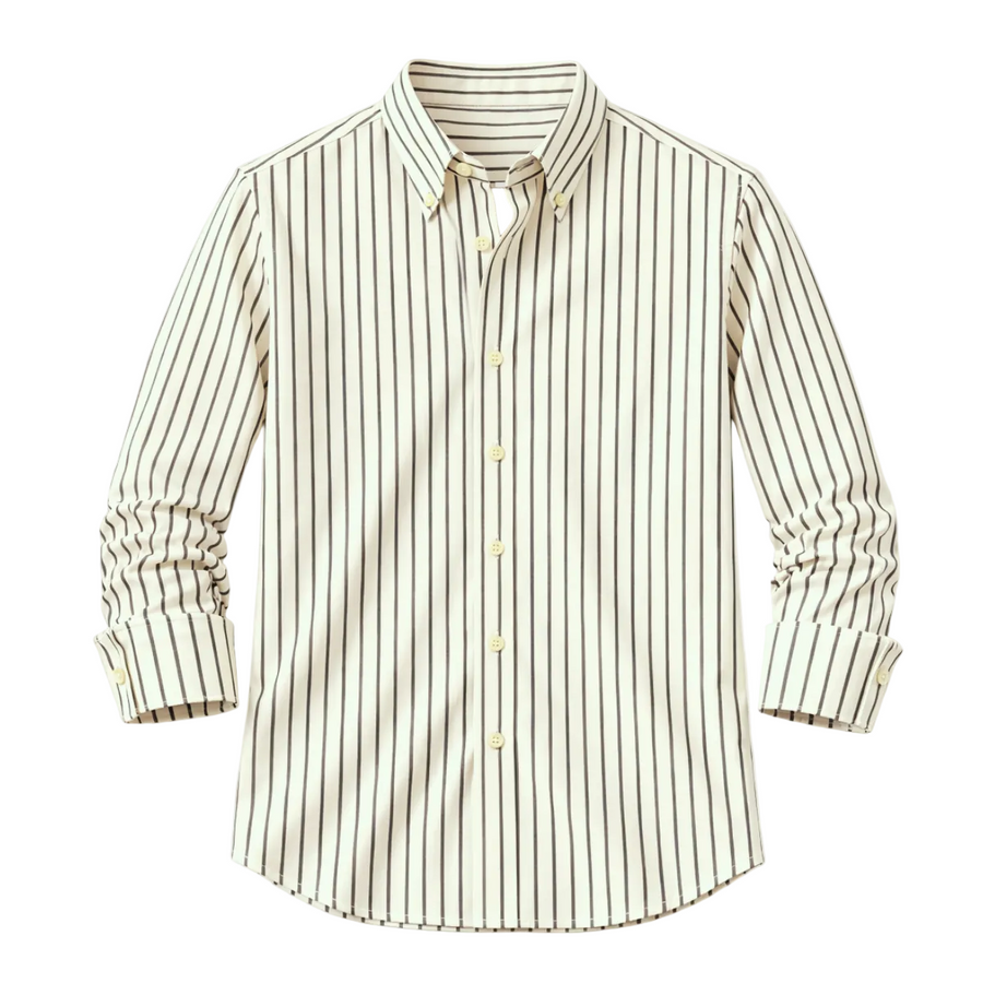 Herren Hemd mit Button-Down-Kragen, langen Ärmeln und Streifenmuster