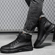 Herren High Top Schuhe Mit Reißverschluss Und Schnürung