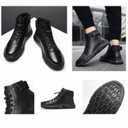 Herren High Top Schuhe Mit Reißverschluss Und Schnürung
