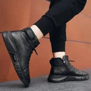 Herren High Top Schuhe Mit Reißverschluss Und Schnürung