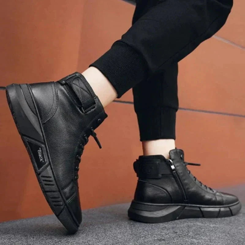 Herren High Top Schuhe Mit Reißverschluss Und Schnürung