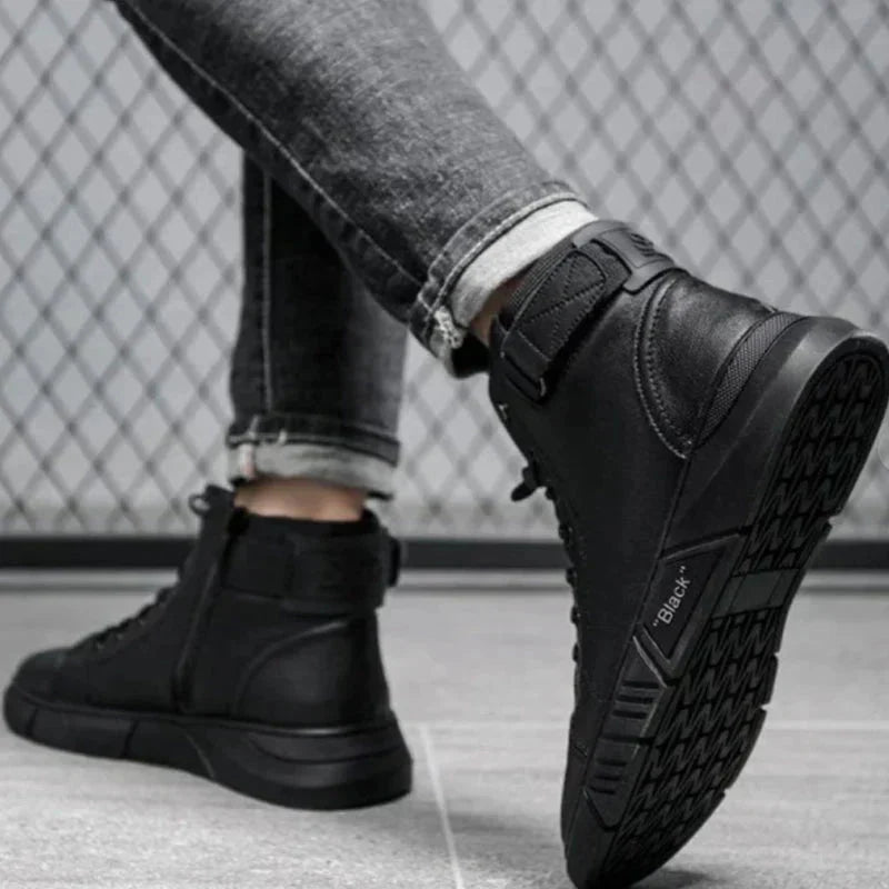 Herren High Top Schuhe Mit Reißverschluss Und Schnürung