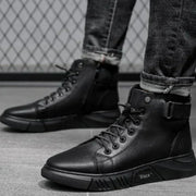 Herren High Top Schuhe Mit Reißverschluss Und Schnürung