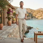 Herren Hose mit elastischem Bund und Kordelzug