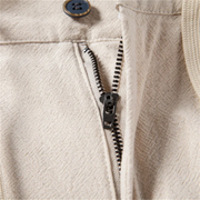 Herren Hose mit Faltenbund, Kordelzug und Reißverschluss