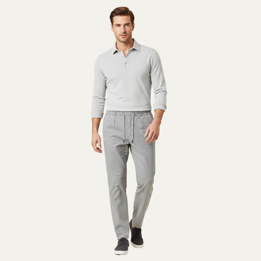 Herren Hose mit geradem Bein und Kordelzugbund