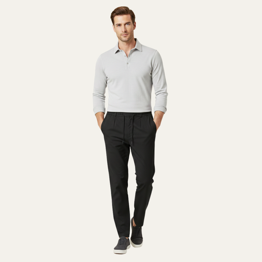 Herren Hose mit geradem Bein und Kordelzugbund