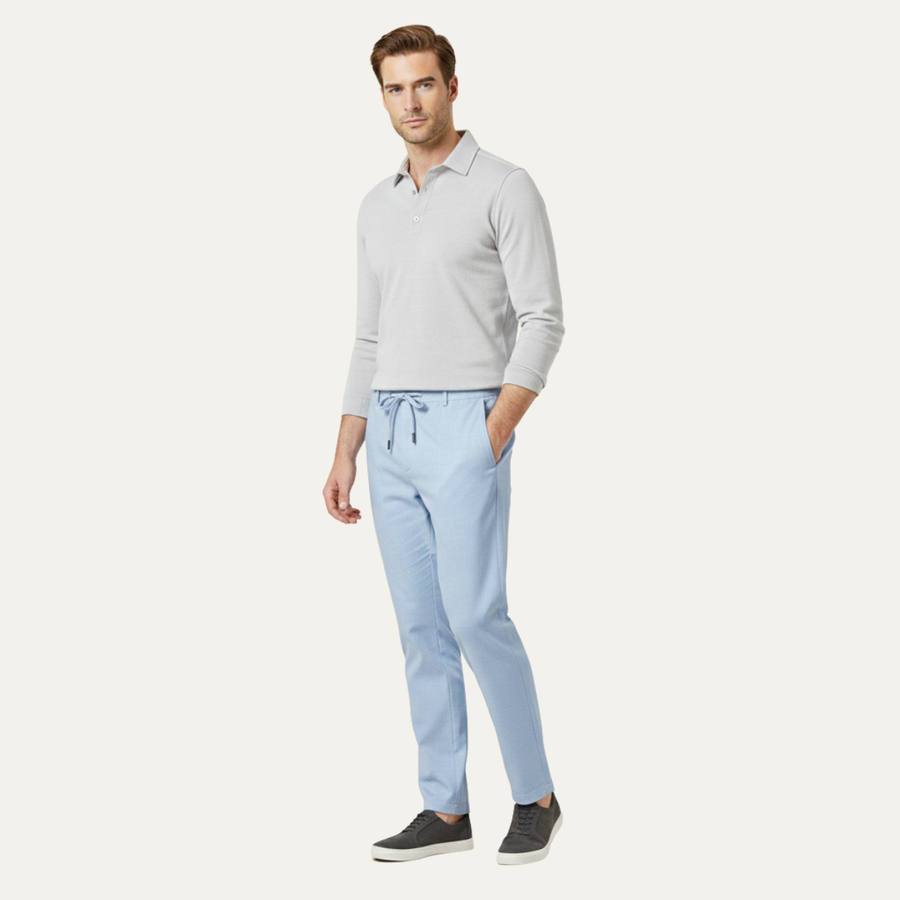 Herren Hose mit geradem Bein und Kordelzugbund