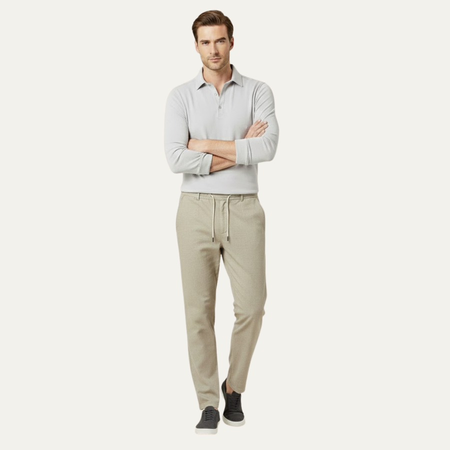 Herren Hose mit geradem Bein und Kordelzugbund