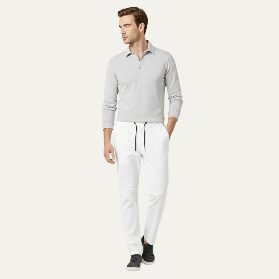 Herren Hose mit geradem Bein und Kordelzugbund