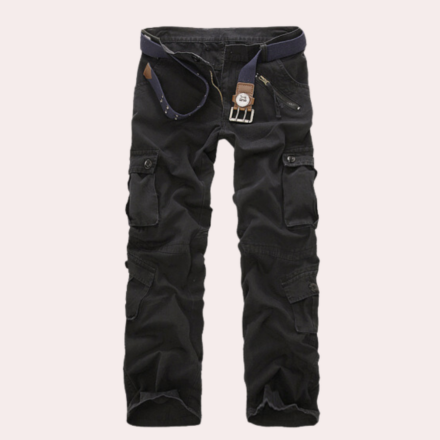 Herren Hose mit Mehrfachen Aufgesetzten Taschen und Gürtelstruktur