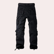 Herren Hose mit Mehrfachen Aufgesetzten Taschen und Gürtelstruktur