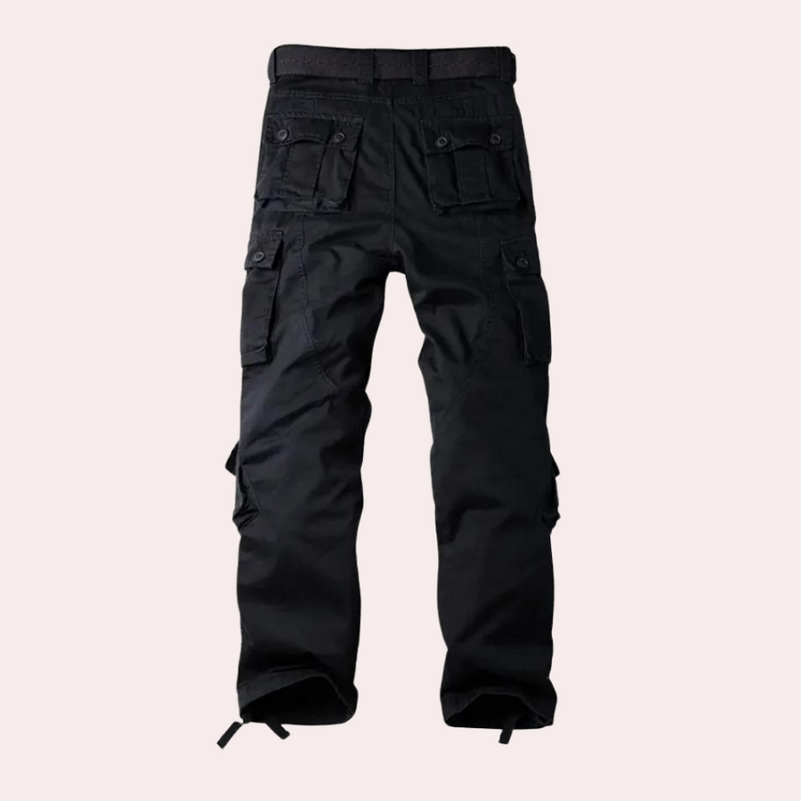 Herren Hose mit Mehrfachen Aufgesetzten Taschen und Gürtelstruktur