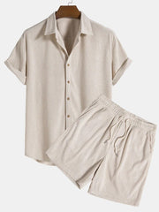 Herren Kurzarmhemd und Shorts Set