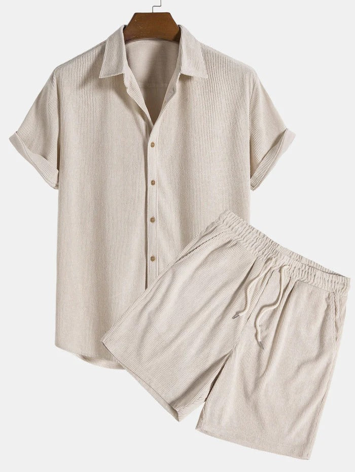 Herren Kurzarmhemd und Shorts Set