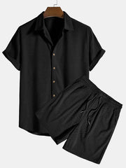 Herren Kurzarmhemd und Shorts Set