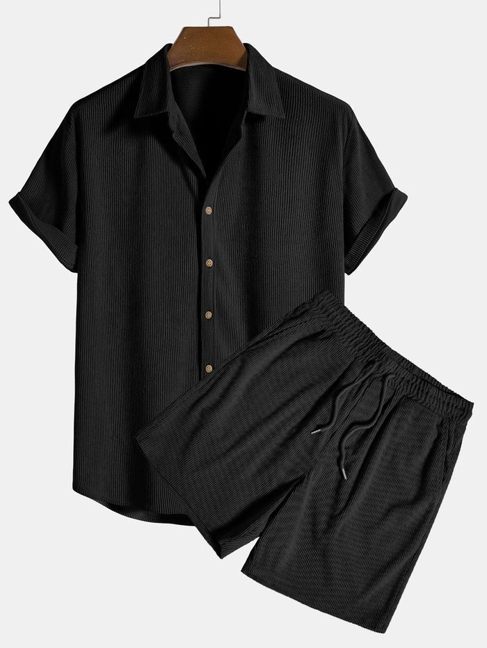 Herren Kurzarmhemd und Shorts Set