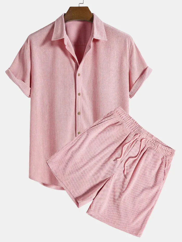 Herren Kurzarmhemd und Shorts Set