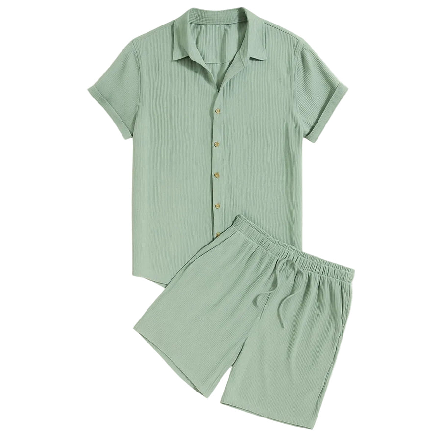 Herren Kurzarmhemd und Shorts Set