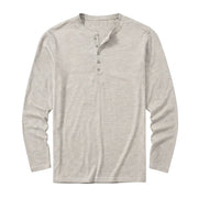 Herren-Langarm-Henley-Shirt mit Knopfleiste und Rundhalsausschnitt