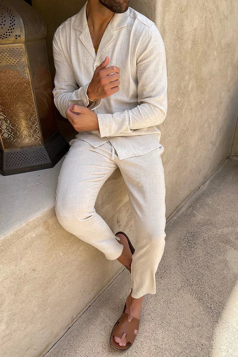 Herren Langarmhemd und Hose Set