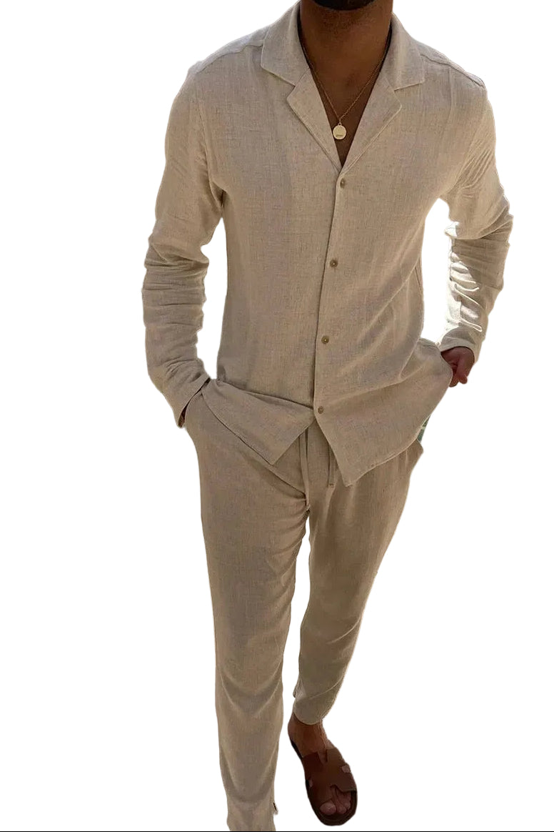 Herren Langarmhemd und Hose Set