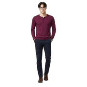Herren-Langarmshirt mit Henley-Ausschnitt und Knopfleiste